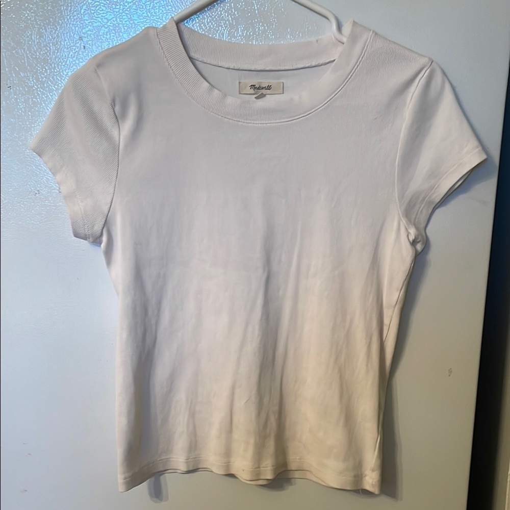 Madewell Women’s L Supima Cotton Ribbed‎ White Women's Top